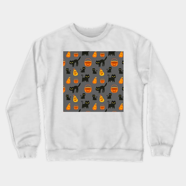 Cat Pumpkin Halloween Gift Crewneck Sweatshirt by nicholsoncarson4